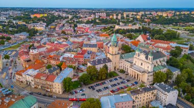 Eski Lublin, Poland.IMAGE kasabasının günbatımı manzarası.