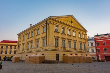 Lublin, Poland.IMAGE 'deki Crown mahkemesinin gündoğumu.