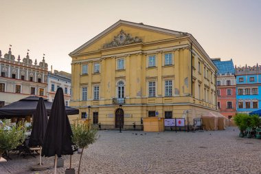 Lublin, Poland.IMAGE 'deki Crown mahkemesinin gündoğumu.