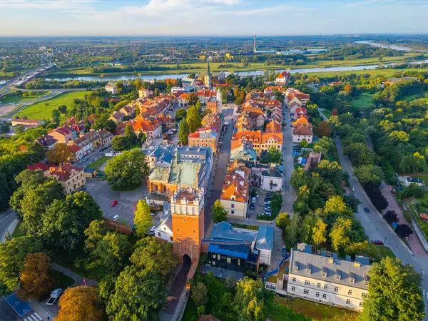 Poland.IMAGE 'deki Sandomierz Panoraması