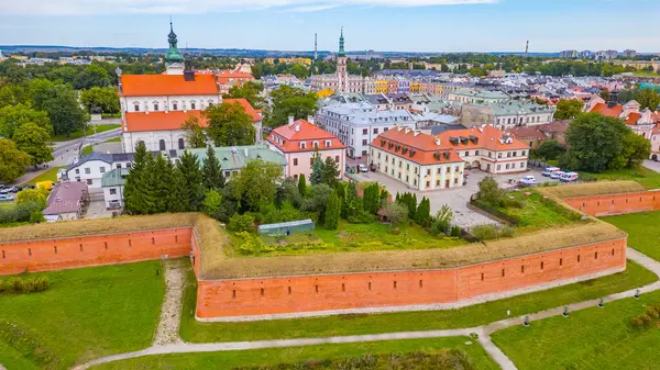 Poland.IMAGE 'deki Zamosc kasabasının panorama manzarası