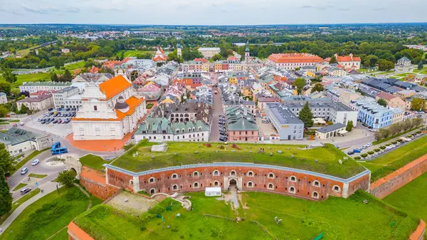 Poland.IMAGE 'deki Zamosc kasabasının panorama manzarası