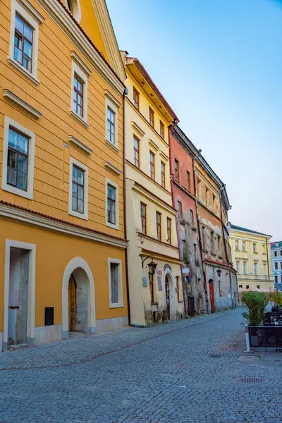 Lublin, Poland.IMAGE 'deki renkli evler