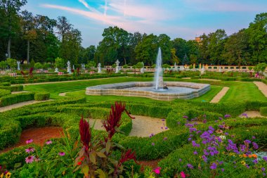 Bialystok, Poland.IMAGE 'daki Branicki Sarayı' nın gündoğumu manzarası