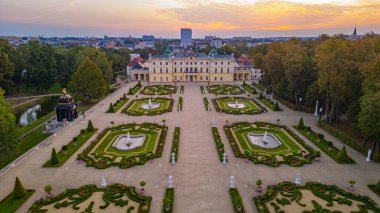 Bialystok, Poland.IMAGE Branicki sarayının gün doğumu manzarası
