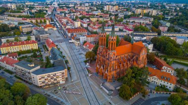 Poland.IMAGE 'deki eski Bialystok kasabasının panorama manzarası