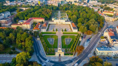 Bialystok, Poland.IMAGE Branicki sarayının gün doğumu manzarası