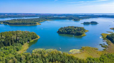 Poland.IMAGE 'deki Masurian göllerinin panorama görüntüsü