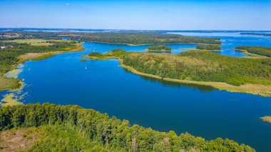 Poland.IMAGE 'deki Masurian göllerinin panorama görüntüsü