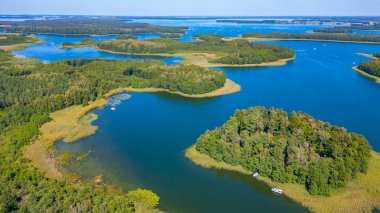 Poland.IMAGE 'deki Masurian göllerinin panorama görüntüsü