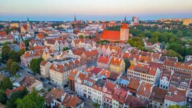 Poland.IMAGE 'de Olsztyn' in günbatımı manzarası