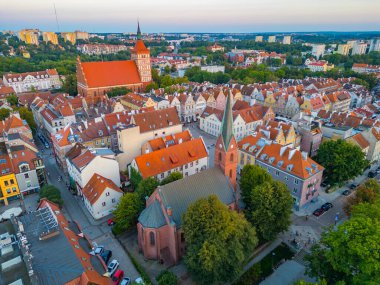 Poland.IMAGE 'de Olsztyn' in günbatımı manzarası