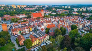 Poland.IMAGE 'de Olsztyn' in günbatımı manzarası