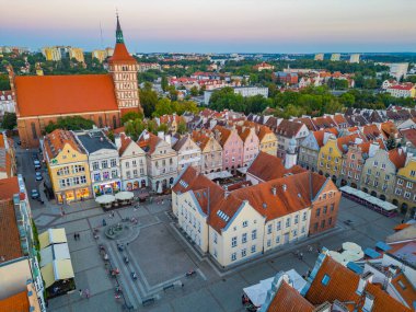Poland.IMAGE 'de Olsztyn' in günbatımı manzarası