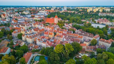 Poland.IMAGE 'de Olsztyn' in günbatımı manzarası