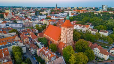 Poland.IMAGE 'de Olsztyn' in günbatımı manzarası