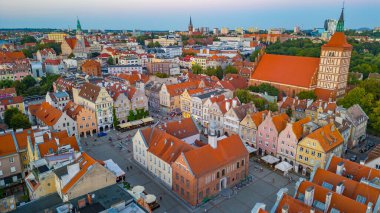 Poland.IMAGE 'de Olsztyn' in günbatımı manzarası