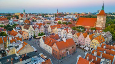 Poland.IMAGE 'de Olsztyn' in günbatımı manzarası