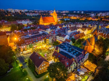 Poland.IMAGE 'de Olsztyn' in günbatımı manzarası
