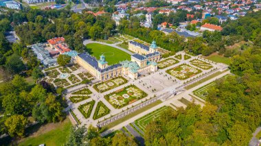 Varşova, Poland.IMAGE 'deki Wilanow Sarayı Panorama Manzarası