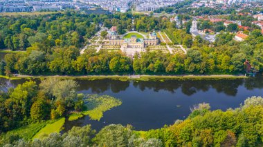 Varşova, Poland.IMAGE 'deki Wilanow Sarayı Panorama Manzarası