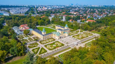Varşova, Poland.IMAGE 'deki Wilanow Sarayı Panorama Manzarası