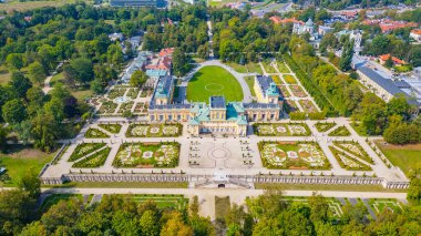 Varşova, Poland.IMAGE 'deki Wilanow Sarayı Panorama Manzarası