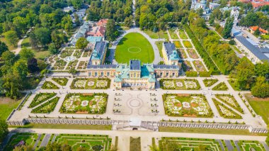 Varşova, Poland.IMAGE 'deki Wilanow Sarayı Panorama Manzarası