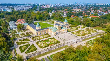 Varşova, Poland.IMAGE 'deki Wilanow Sarayı Panorama Manzarası
