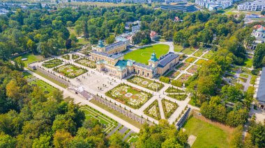 Varşova, Poland.IMAGE 'deki Wilanow Sarayı Panorama Manzarası
