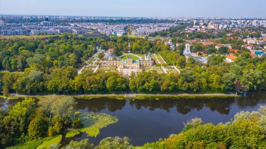 Varşova, Poland.IMAGE 'deki Wilanow Sarayı Panorama Manzarası