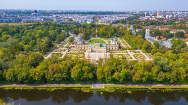 Varşova, Poland.IMAGE 'deki Wilanow Sarayı Panorama Manzarası