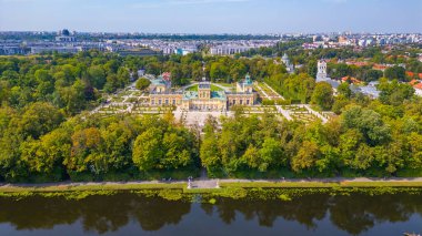 Varşova, Poland.IMAGE 'deki Wilanow Sarayı Panorama Manzarası
