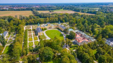 Varşova, Poland.IMAGE 'deki Wilanow Sarayı Panorama Manzarası