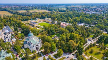 Varşova, Poland.IMAGE 'deki Wilanow Sarayı Panorama Manzarası