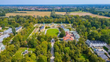 Varşova, Poland.IMAGE 'deki Wilanow Sarayı Panorama Manzarası