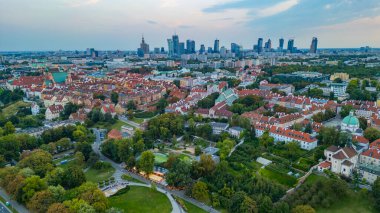 Poland.IMAGE Varşova 'da günbatımı manzarası
