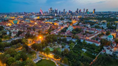 Poland.IMAGE Varşova 'da günbatımı manzarası