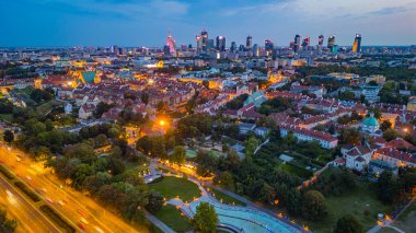 Poland.IMAGE Varşova 'da günbatımı manzarası