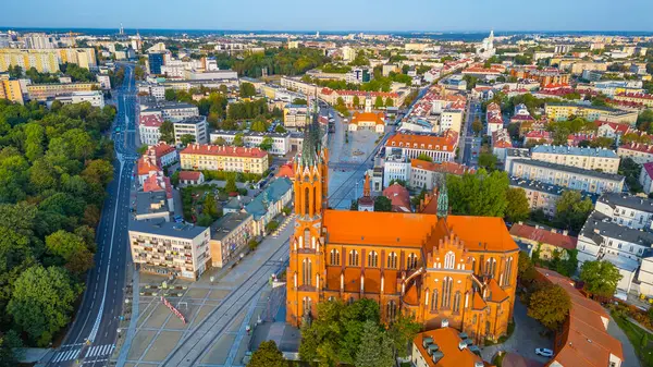 Poland.IMAGE 'deki eski Bialystok kasabasının panorama manzarası
