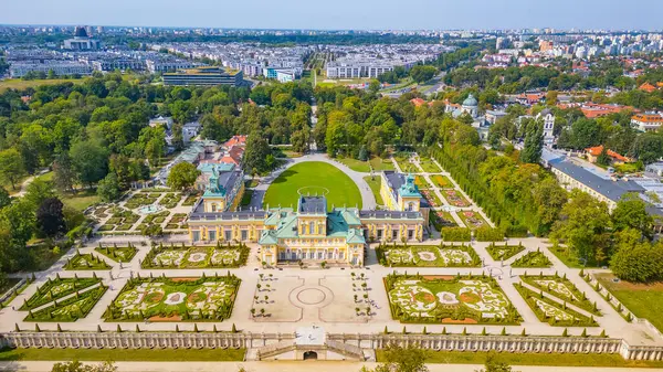 Varşova, Poland.IMAGE 'deki Wilanow Sarayı Panorama Manzarası