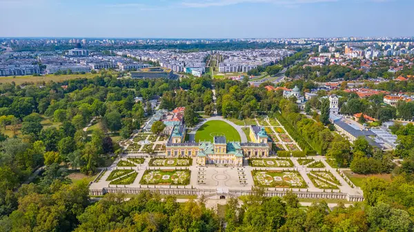 Varşova, Poland.IMAGE 'deki Wilanow Sarayı Panorama Manzarası