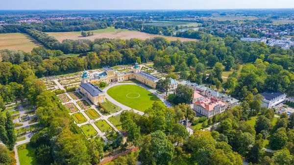 Varşova, Poland.IMAGE 'deki Wilanow Sarayı Panorama Manzarası