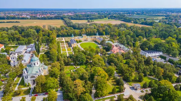 Varşova, Poland.IMAGE 'deki Wilanow Sarayı Panorama Manzarası