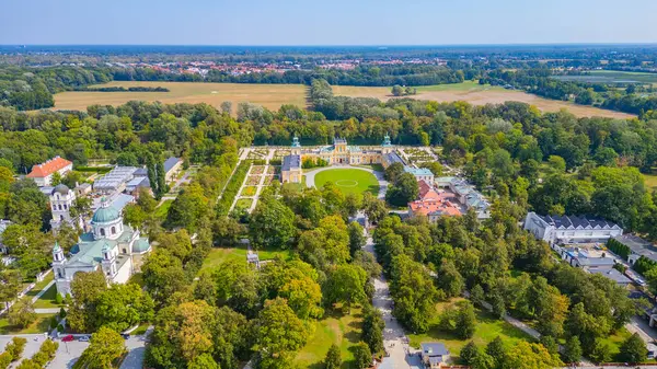 Varşova, Poland.IMAGE 'deki Wilanow Sarayı Panorama Manzarası