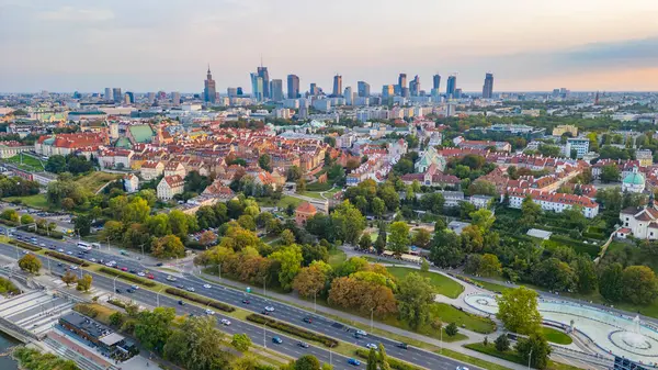 Poland.IMAGE Varşova 'da günbatımı manzarası