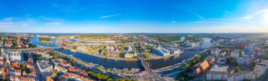 Szczecin, Poland.IMAGE şehir merkezinin panorama görüntüsü