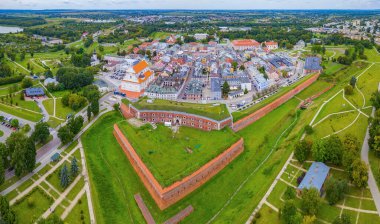 Poland.IMAGE 'deki Zamosc kasabasının panorama manzarası