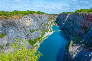 Velka Amerika Çek Cumhuriyeti 'nde taş ocağı. IMAGE