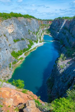 Velka Amerika Çek Cumhuriyeti 'nde taş ocağı. IMAGE